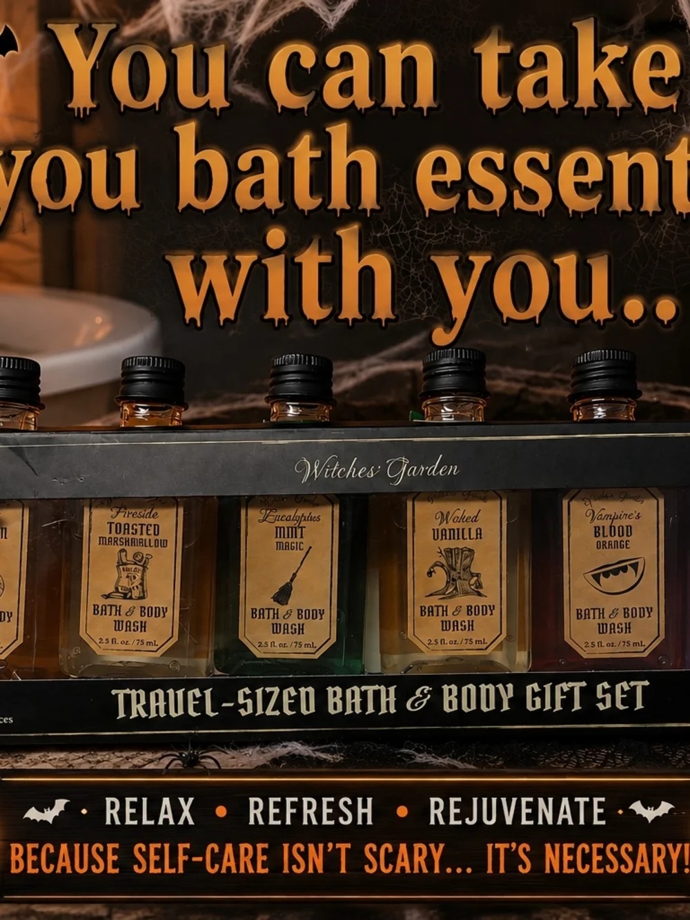Halloween Named Bath & Bdoy Wash Travel-Size Bath & Body Gift Set -
